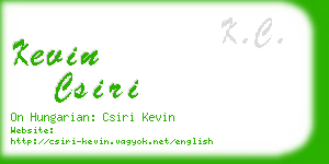 kevin csiri business card